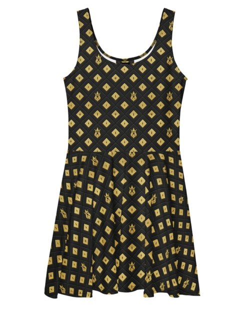 DaKahree: Crown Emblem Noir Pattern™ – Skater Dress