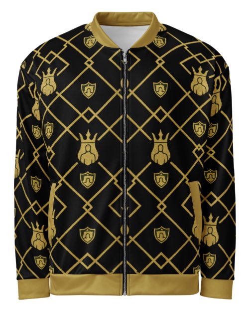 DaKahree: Royal Weave Matrix™ – Unisex Bomber Jacket – Black & Gold