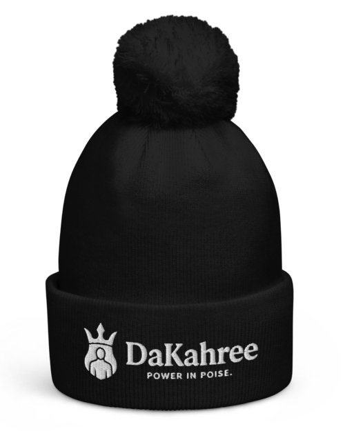 DaKahree: Power in Poise™ – Pom pom beanie – White